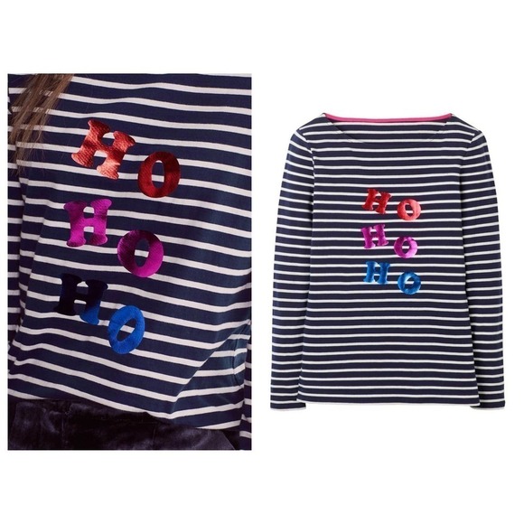 BODEN Christmas Breton Shirt (US/6) - Picture 3 of 5